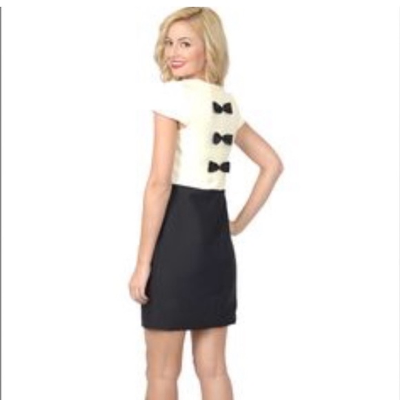 Camilyn Beth Cocktail Black and White Bow Dress 4 - Picture 2 of 7